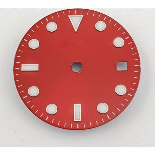28.5mm Red Dial fit ETA2836 DG2813/3804 Miyota 82 Series 40mm watch A883