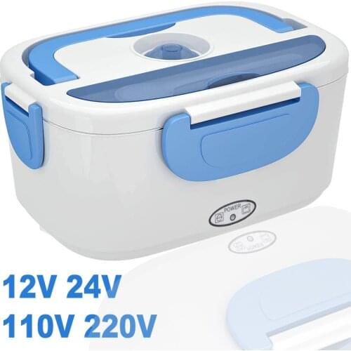 Home Car Electric Heating Lunch Box Portable Stainless Steel 110V 220V 12V 24V EU US Plug Rice Food Warmer Heater Container Set