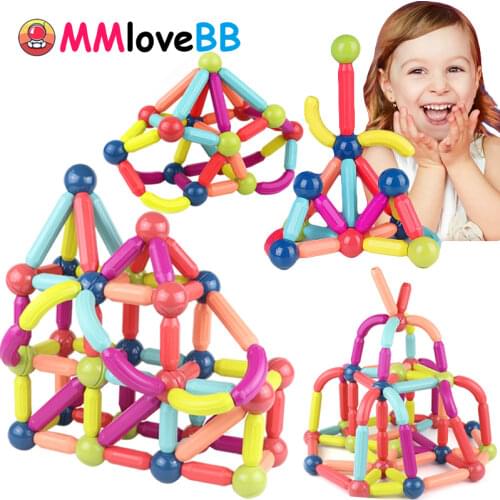 25-128Pcs Big Size Magnetic Stick Building Blocks game magnets children Set Kids Magnets for children Magnetic Toy Bricks