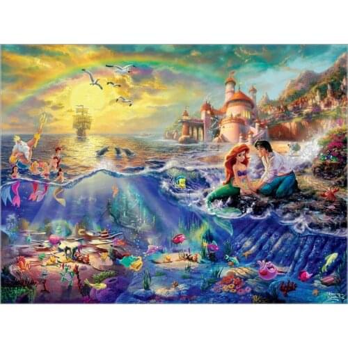 Embroidery Counted Cross Stitch Kits Needlework - Crafts 14 ct DMC DIY Arts Handmade Decor - The Little Mermaid