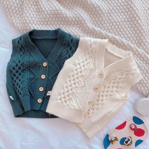 MILANCEL 2021 Spring New Kids Sweaters Waistcoat Cardigan Cotton Yarn Sweater