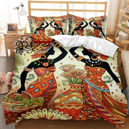 Tribal Ladies Bedding Set 2-3 Down Quilt Cover Pillowcase Adult Teenager Bedroom Decoration Single Double Queen King Multi-Size