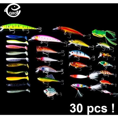 Qxo 30pcs/Lot Hot Fishing Lures Wobblers Everything For Fishing Accessories Minnow Soft Lure Silicone Bait Jig Jigging Spoon