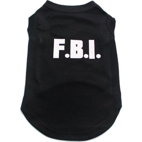 Dog Cat Shirt Vest FBI design Pet Puppy Dress Summer Clothes Home Apperal 4 colours