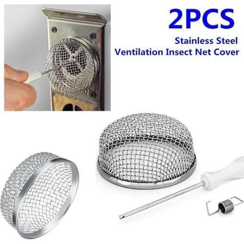 RV Flying Insect Screen Steel Ventilation Net Cover Furnace Water Heater Vent Cover Mesh With Installation Tool
