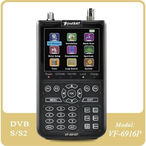 VF-6916 Satellite Finder Meter For Satellite TV Receiver DVB S2 CCTV AHD&TVI&CVI HD Camera Display Sat finder H.264 Satfinder