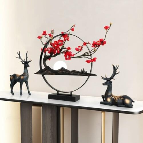 Home Decoration Crafts Modern Deer Statue Art Set Nordic Animal Sculpture Living Room Desk Decoration Holiday Gift