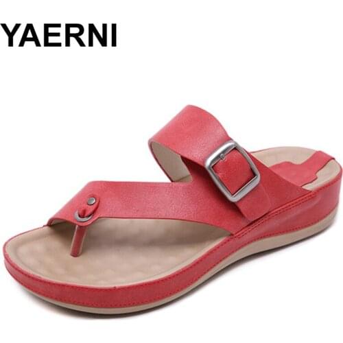 YAERNISummer Shoes Pregnant womenslippers pantoffels dames FlipFlops Thick Sole High Quality Beach Slippers Ladies sandals wom