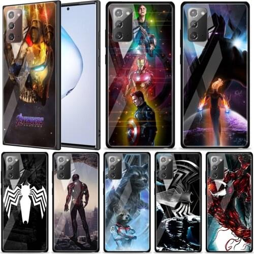 Marvellegends Iron Man Tempered Glass For Samsung Galaxy Note 20 Ultra 10 9 8 Plus Lite A70 A50 A40 A30 A20 A10 Phone Case