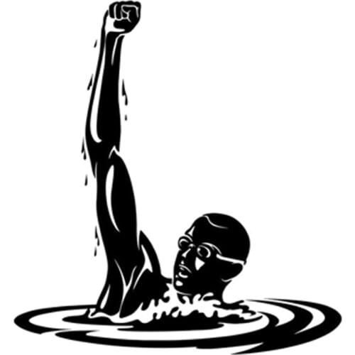 15.6CM*16.9CM Lovely Athlete Creative Sport Swimming Pool Silhouette Decor Vinyl Car Sticker S9-0678