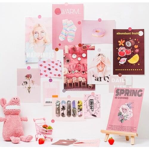 Ins Nordic Retro Creative Color Decoration Card Paper 17 Sheets Photo Props Diverse Styles Background Poster Diy Wall Sticker