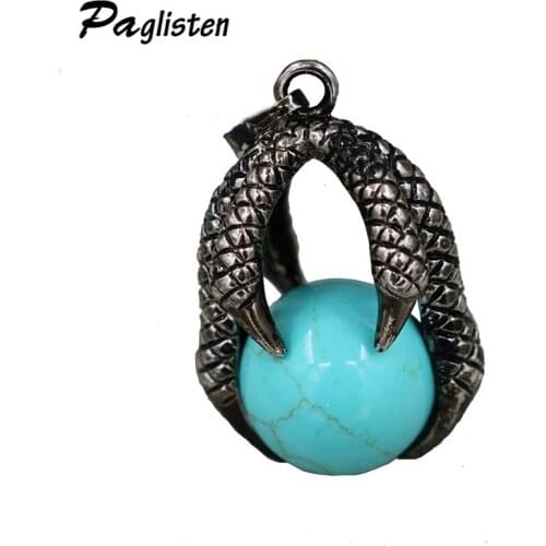 2017 Personality Design Eagle claw Series Moonlight stone Pendant for men jewelry unique punk retro Necklace pendant Bijouterie