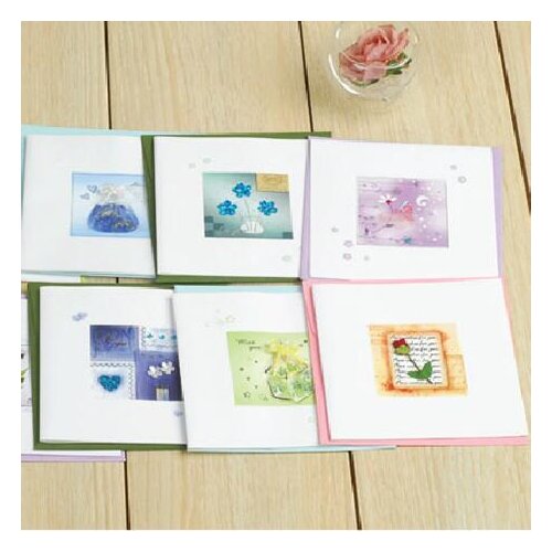 Cute flower cards mini handmade birthday cards kids sqaure greeting cards birthday favor
