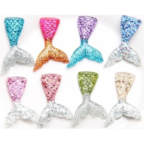 8pcs/Lot Slime Charms Mermaid Tail For DIY Cake Phone Decoration Sprinkles Toys Mud Polymer Clay Slime Supplies