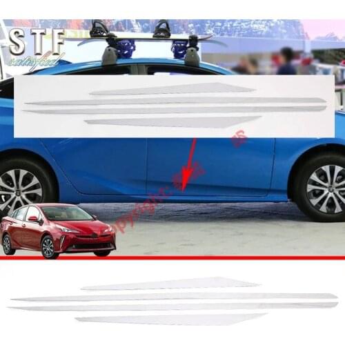 ABS Chrome Car Decoration Side Door Line Garnish Body Molding Moulding Trim For Toyota Prius 2018 2019 2020
