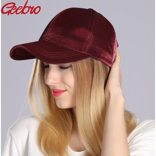 Geebro Brand 2020 Spring Velvet Baseball Cap Women Plain Black Snapback Men Fashion Pure Caps Flat Hats Bone Gorras Casquette