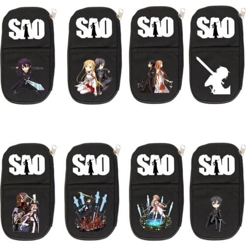 Sword Art Online Pencil Case Large Capacity Canvas Student Creative Pen Case Anime Makeup Bag Boys Girls Stationery Storage Bag
