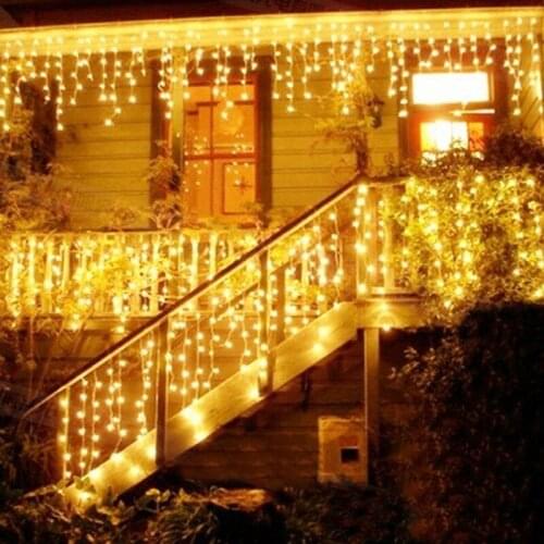 Garden Decor 10m Outdoor Courtyard Decorative Curtain Lights Christmas Light Decoration for Home Xmas Fairy Light String Garland
