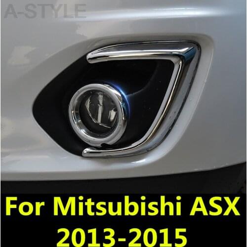 For Mitsubishi ASX 2013-2015 Car Rear Fog Light Front fog lights Cover Trim Strip ABS Chrome Frame Lamps Car-styling Decoration