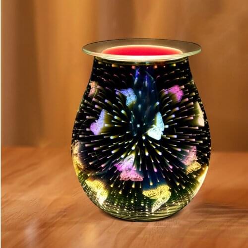 Electric Wax Melt Burner Plug In Fragrance Candle Wax Warmer, Glass Oil Burner for Scented Candles, Night Light 3D Decorative