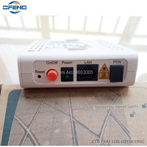 ZTE ZXA10 F643 GPON ont zte gpon onu English firmware, 1GE single port onu gpon zte fiber optic modem same as F601 F401