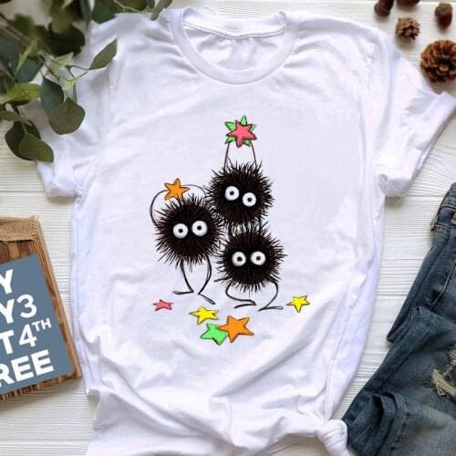 Totoro Studio T Shirt Women Ullzang Funny Ghibli Japanese Kawaii Grunge Tumblr T-shirt Harajuku Kawaii Vintage Tops Tee Female