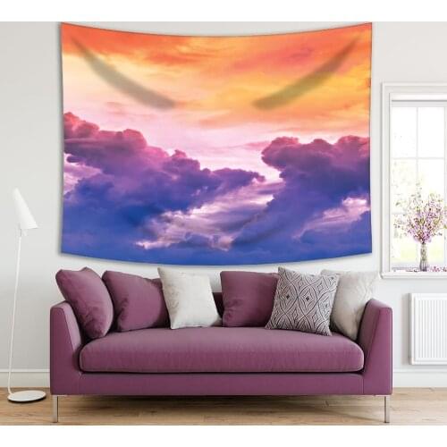 Tapestry Sky and Cloud Colorful Space Nature Romantic Scenery Printed Yellow Purple
