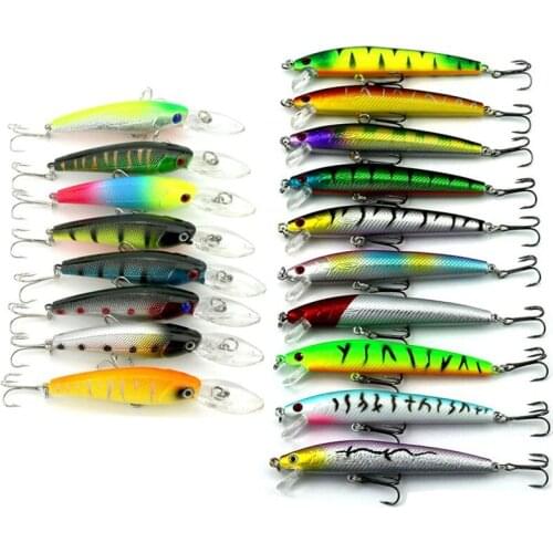 HENGJIA 18pcs hard minnow fishing lures set wobbler pike carp trout perch crappie catfish fishing baits pesca fishing tackles