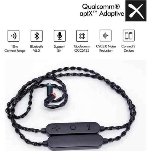 QCC5125 Type C Bluetooth 5.0 HiFi Earphone Cable Aptx Adaptive/HD MMCX/2PIN/QDC/IE80 Connector Replaceable Plug Ear Hook AAC STM