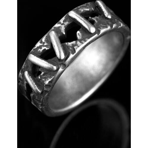 Cool Stuff Antique Vintage 316L Stainless Steel Ring Frankenstein Flesh Anxiety Ring Wedding Band Rings Men Biker Jewelry Gift