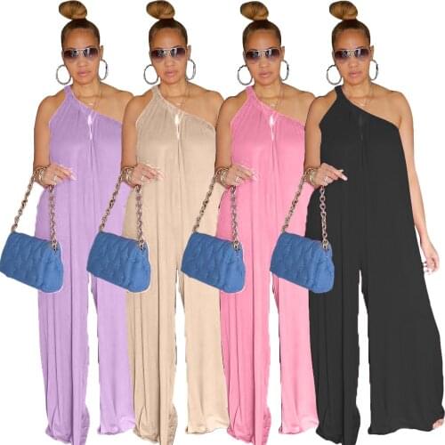 Chiclover Loose Jumpsuit Women Wholesale Sexy Off Shoulder Wide Leg Pants Jumpsuits Street Trouser One Piece Romper Dropshipping