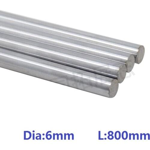 30pcs/lot 6mm linear shaft 800mm long 6x800mm hardened shaft chromed plated linear shaft rod bar CNC 3D printer parts steel rod