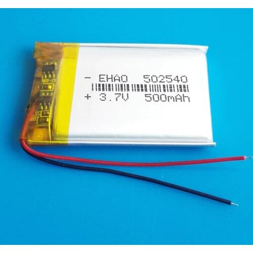500mAh 502540 3.7V lipo polymer lithium rechargeable battery cells for MP3 DVD bluetooth recorder headset e-book camera