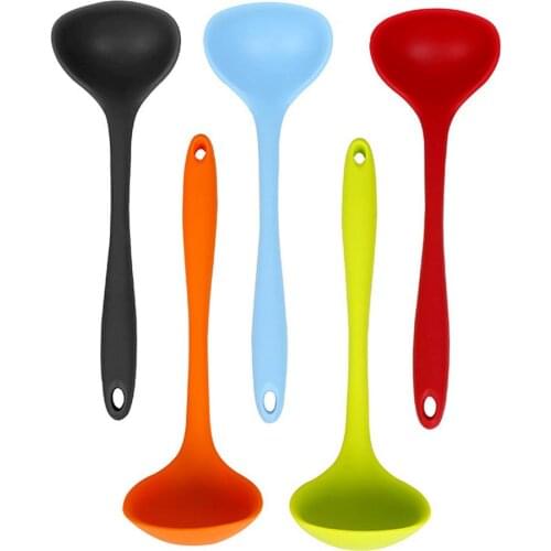 Long Handle Soup Spoon Children High Temperature Resistant Non-stick Pot Spoon Household Kitchen Soup Cooking Colorful Spoon