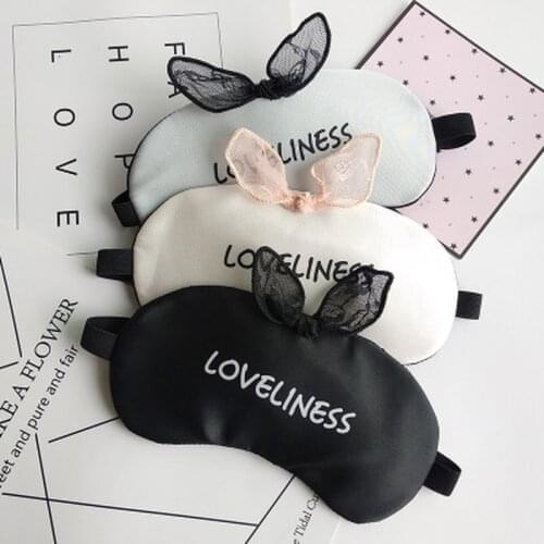 Cartoon Cute Eye Mask WIth Ice Bag Rabbit Ear Sleep Mask Travel Sleeping Eyeshade Cover Shade Eye Patch Soft Portable Blindfold