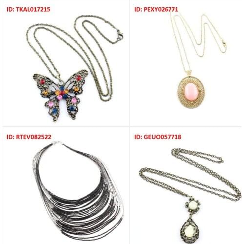 Fashion Jewelry Necklace Pendent Colorful Butterfly Pink Hollow Oval Drop Statement Bohemia Multilayer Beads Thread Bead