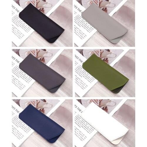 Fashion Oblique Knife-edge Pu Leather Glasses Bag For Women Portable Glasses Case Men Sunglasses Bag Holder Eyewear Accessories