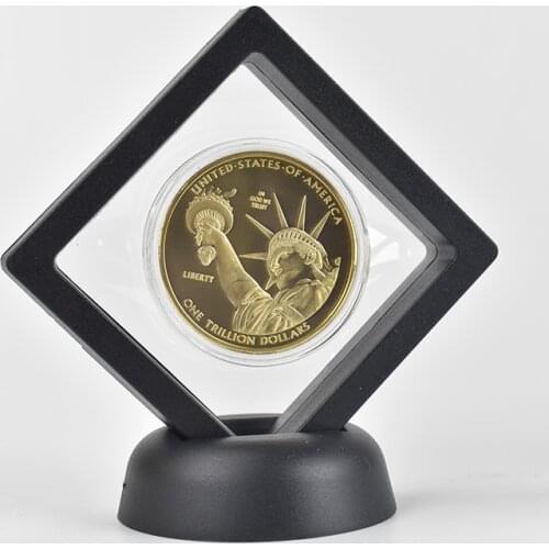 1 Trillion Dollar Gold Coins Silver Plated US coin Collection Metal Coin with showing stand Metal Commemoration Gift