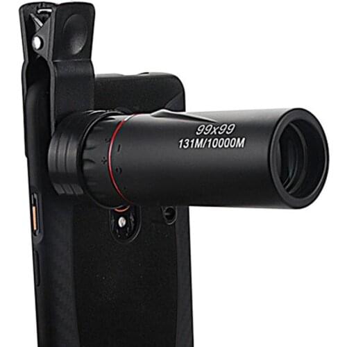 99x99 Monocular Telescope Compact Retractable Zoom Waterproof Bak4 Professional High Definition Glass With Phone Clip for Travel