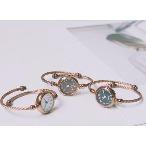 Small Fresh Fashion Bracelet Women Watches Simple Drop Shipping Ladies Wristwatches 2019 Retro Coffee Steel Woman Quartz Clock