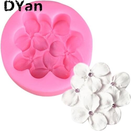 New Three-Piece Petal Flower Fondant Cake Decoration Silicone Mold DIY Chocolate Mold Cake Baking Mold A1640