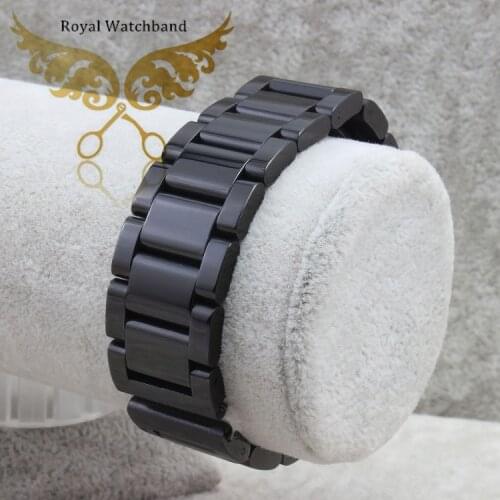 New Arrival 22mm Top Grade Black Stainless Steel Watch Band Double Push Buckle/Clasps Strap Bracelet For Watches Free Shipping