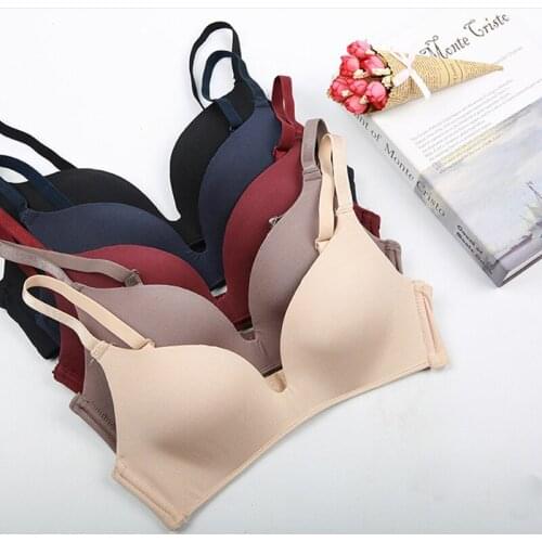 New Japanese comfortable thin bra without steel ring smooth folded thin breathable seamless underwear integrated womens Bra