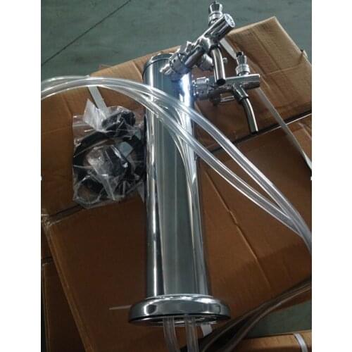 2 Holes stainless steel beer column set with adjustable beer faucet PVC hose,Beer tower set kegerator tap homebrew for bar/Hotel