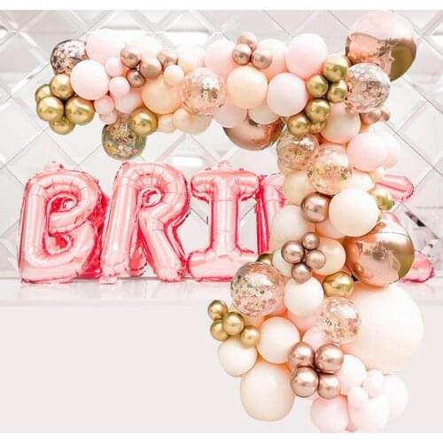 Premium Rose Gold Confetti Ballon Macaron Balloons Garland Arch Set Wedding Birthday Pastel Balloon Party Decor Kid Baby Shower