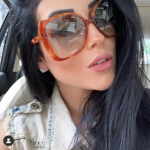Unique Luxury Brand Sunglasses Women Men High Quality Trendy Orange Square Sun Glasses Female Big Shades Glasses Oculos UV400