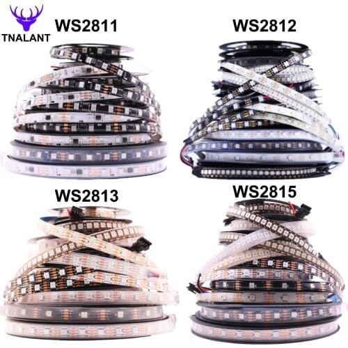 WS2811 WS2812B WS2813 WS2815 RGB LED Strip Individually Addressable 30/60/144pixels/Leds/M Tape Light IP30/65/67 DC5V DC12V