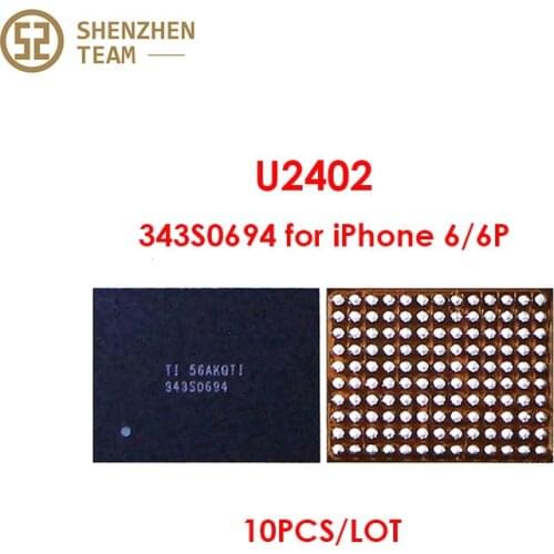 SZteam 10pcs/lot IC Touch Black 343S0694 U2402 Reball IC Meson Screen Controller Touch Negro for iPhone 6 6P Integrated Circuit