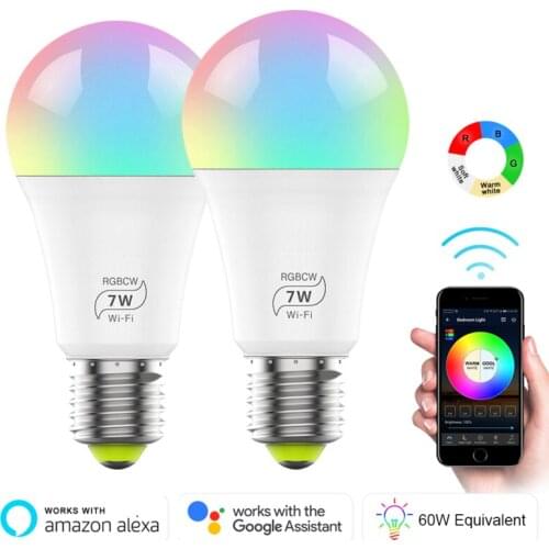 WiFi Smart Led Light Bulb For home RGB E27 Led light bulbs remote App control Magic Home Pro compatible with Alexa Google Home