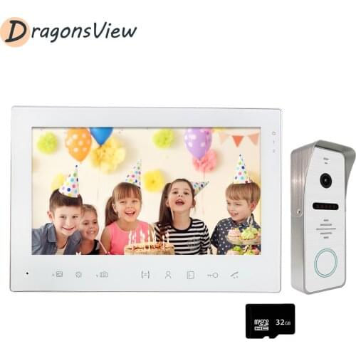 DragonsView Video Intercom 7 inch Wired 1200TVL Video Door Phone Doorbell Camera Call Panel 130° Motion Detect for Home Security